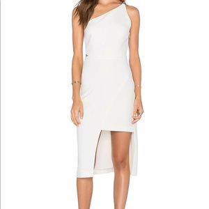 One Shoulder Dress in Eggshell Halston Heritage